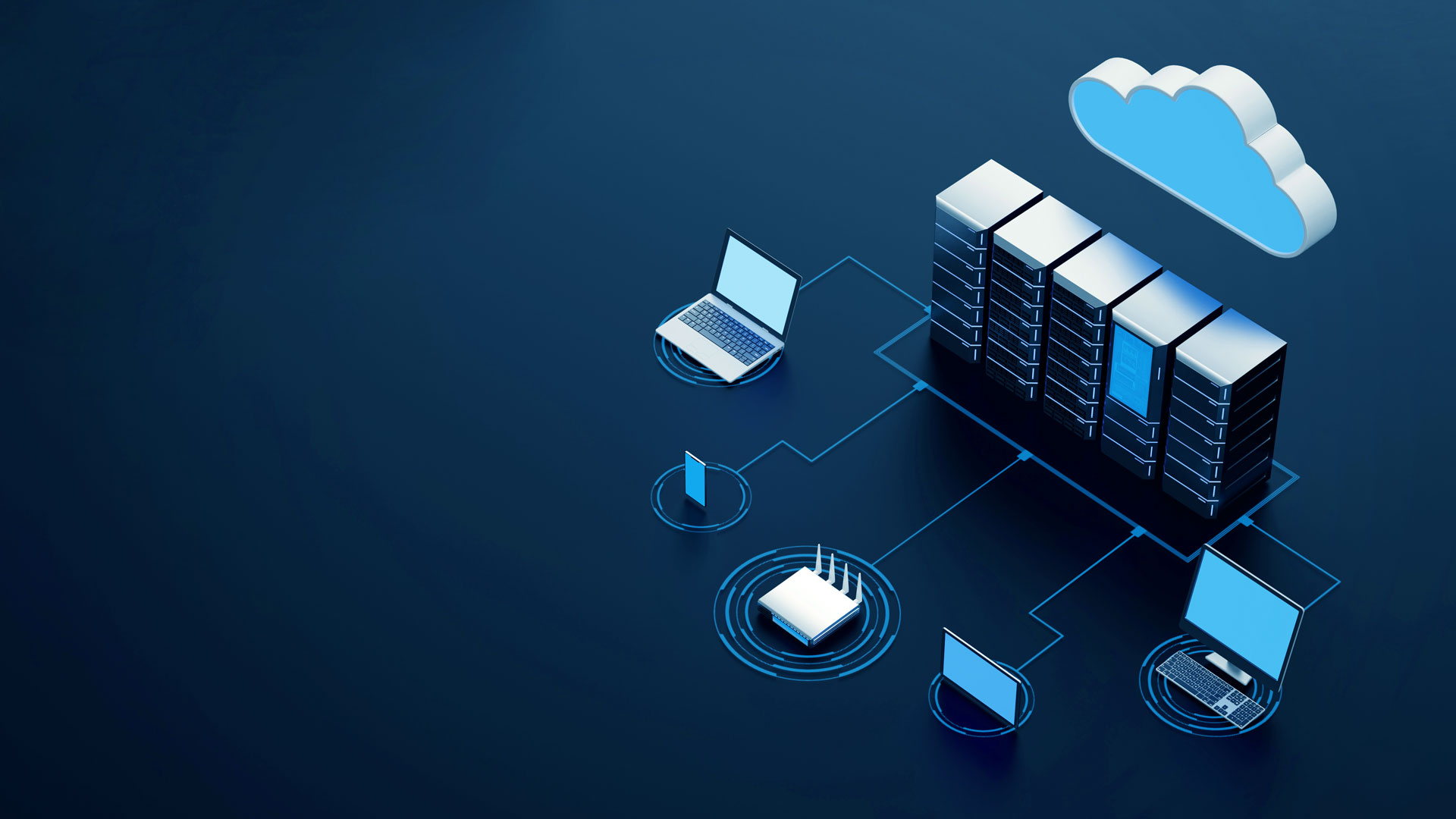 Internet connection and cloud computer network conceptual image